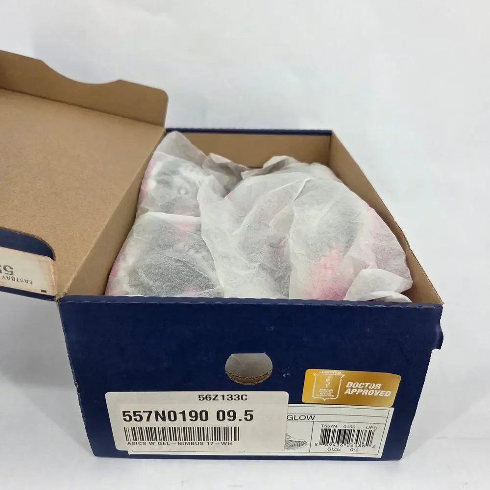NEW Asics T557N Gel Nimbus 17 White Pink Glow Women's 9.5 Athletic Shoe In Box
